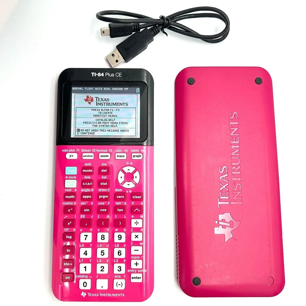 Texas Instruments TI-84 Plus CE Graphing Calculator w/ Charger Pink ACT SAT Math